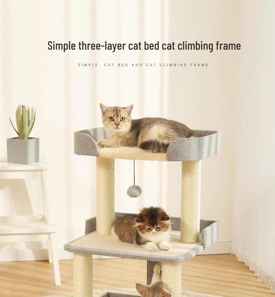 Cat Climbing Frame & Tree, Bed, Small Climber, Toys, Sisal Scratch Board, Supplies