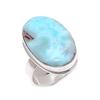 Larimar Gemstone Handmade 925 Sterling Silver Jewelry Ring Size 10 w7L65