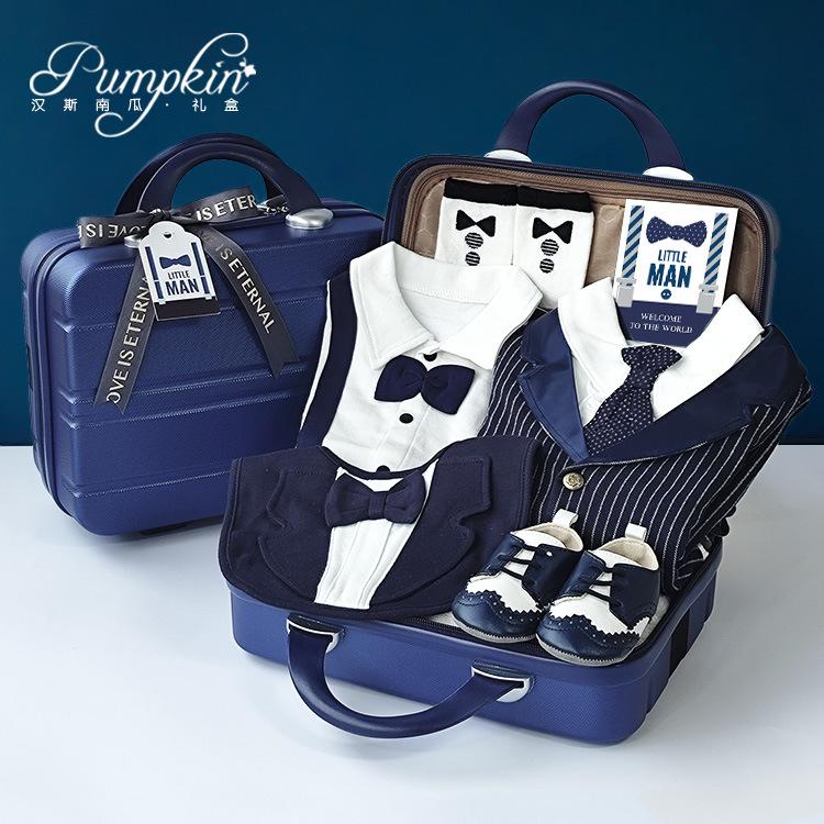 Royal Blue Baby Boy Gentleman Suit Gift Set for Autumn/Winter - Perfect for First Birthday, Full Moon, or Hundred Days Celebration