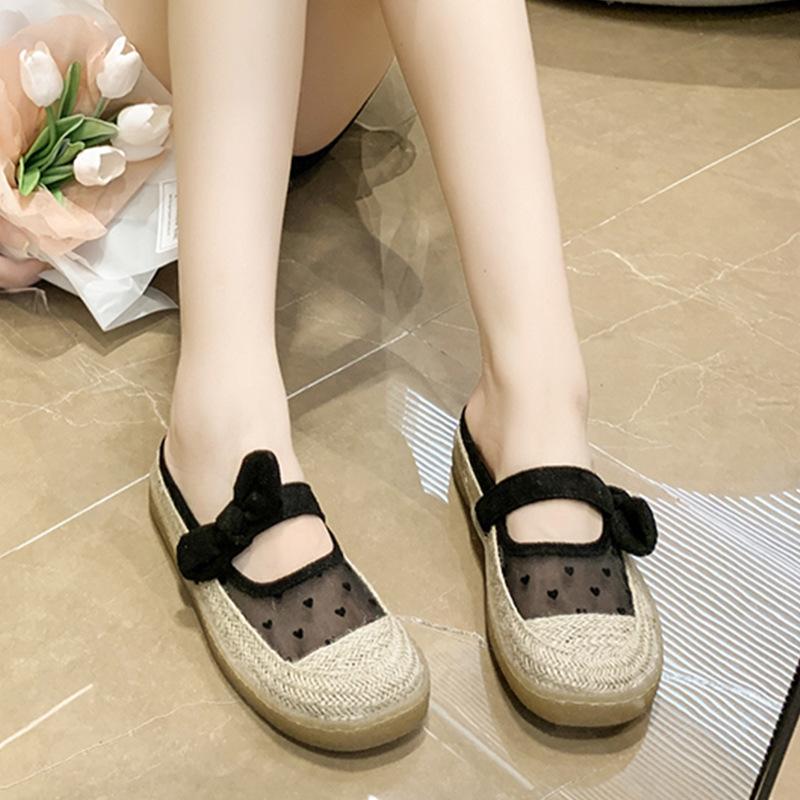 Mesh Slippers Women's Outer Wear New Year's New Autumn Versatile Fashion Breathable Bag Head Half Drag Thick Bottom Fisherman Sandals