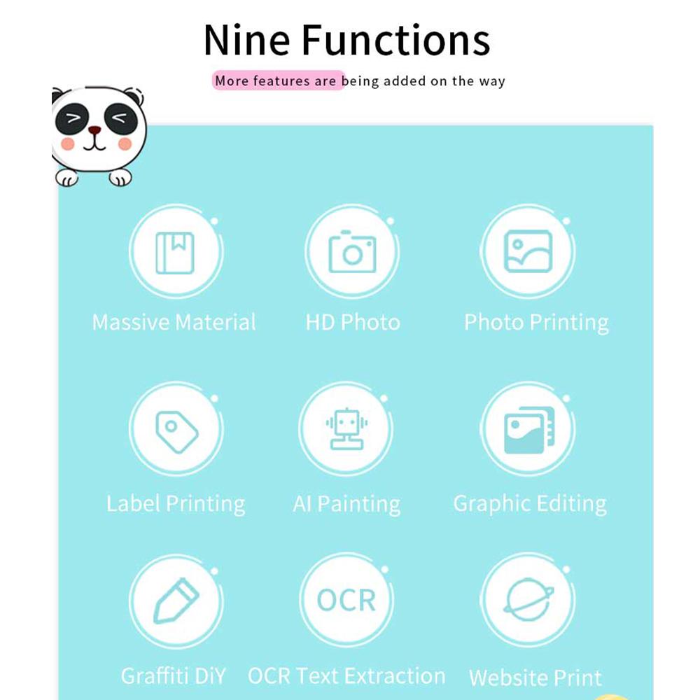 Mini Pocket Printer Portable Thermal Instant Photo Printing Label Maker Machine BT Wireless Connect