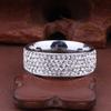 8mm Women/Men Inlaid Unisex Stainless Steel Band Ring Weddig Full Filled Zircon