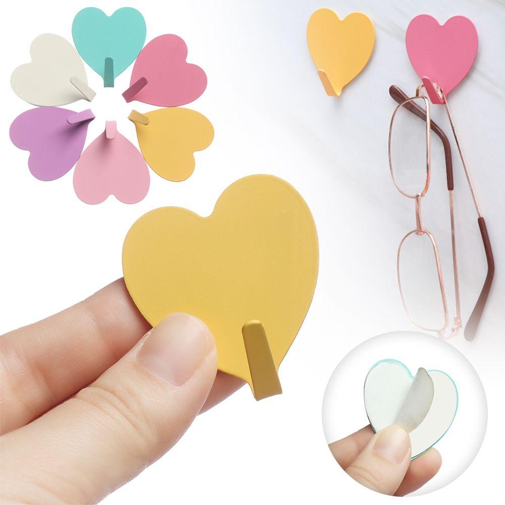 Supplies Heart-shaped No Trace Strong Adhesive Storage Racks Hanger Hooks Wall Hook Key Holder