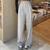 Narrow Version Grey Drawstring Sweatpants Sweatpants Women Autumn and Winter Draped Straight Casual Loose High-Waisted Wide-Leg Pants Tide