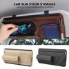 5 In 1 Car Organizer Sunshade Storage Car Sun Visor Clip Leather Stowing Box Pen Card Ticket Sunglasses Clip Bag Car Accessories