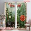 2pcs 2D Flat Printing Window Curtains Vintage Garden Caution Sign Polyester Without Electricity Holiday Decorations Perfect for