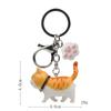 Cute Cartoon Orange Black Gray White Cat And Paw Pendant Keychain Gift For