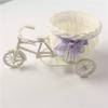 Bicycle Decorative Flower Basket Plastic White Tricycle Bike Design Flower Basket Storage Party Decoration Pots