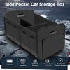 Folding Car Trunk Organizer Multi Compartments Collapsible Storage Box Anti-slip Waterproof 600D Oxford Cloth