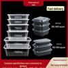 Rectangular Disposable Lunch Box with Transparent Lid – Multi-Compartment Fast Food Container