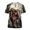 Fashion Animal Dinosaur 3D Printed T-shirt For Men Hot Sale Tyrannosaurus Short-sleeved Round Neck Tee Shirt Casual Street Tops