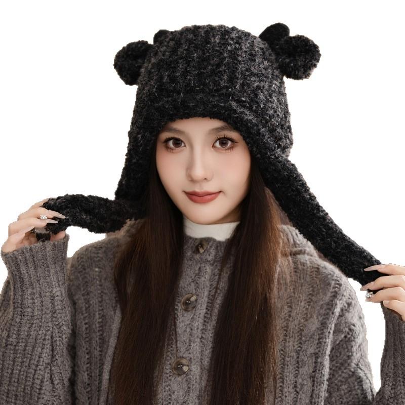 New Elk Ear Hat for Women In Autumn and Winter Sweet and Cute Pullover Hat Outdoor Cold Warm Hat Casual Plush Hat