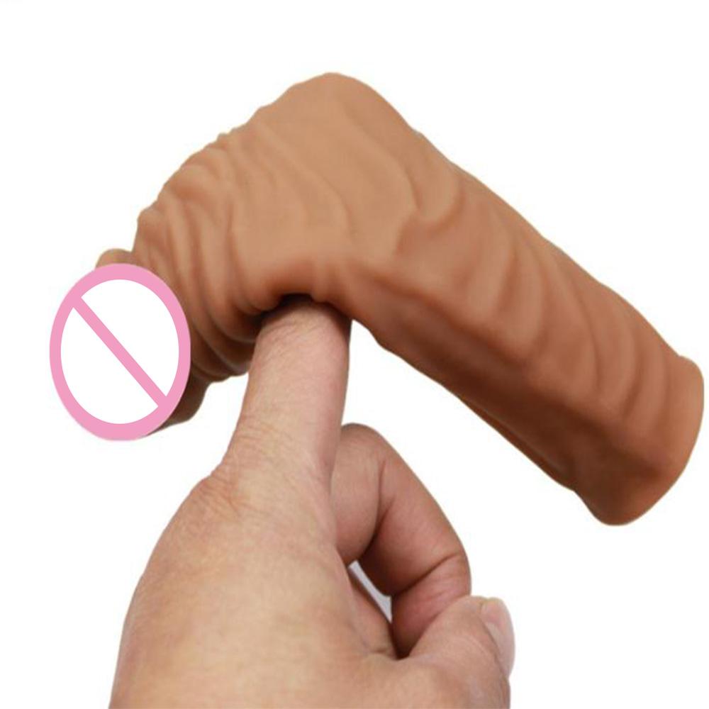 Realistic Condoms For Men Reusable Penis Sleeve For Male Extender Dildo Enhancer Enlargement Condom Male Cock Sex Toys
