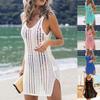 Women Knitted Hollow Vest Short Skirt Cover Top Beach Skirt Bikini Sun Shirt