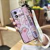 Ring Cartoon Phone Case For MOTO E13 Dirt-resistant Kickstand Waterproof Shockproof Wristband Cute Anti-knock Anti-dust