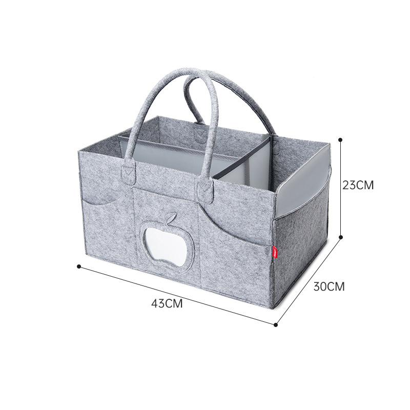 Travel Portable Mommy Bag Multifunctional Diaper Storage Bag Felt Cloth Storage Basket for Baby Suppily Diaper Organizer