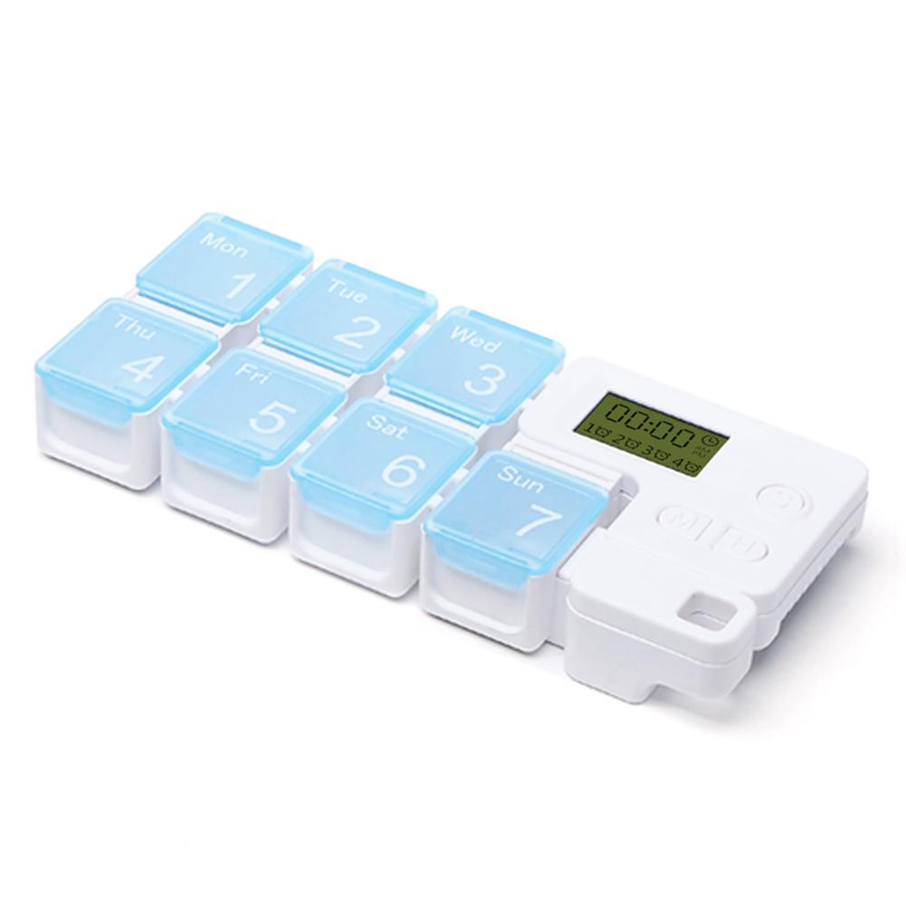 7-Day Pill Organizer Box Timer Weekly Pills Drug Container Smart Medicine Storage Alarm Box Weekly Pill Drug Container