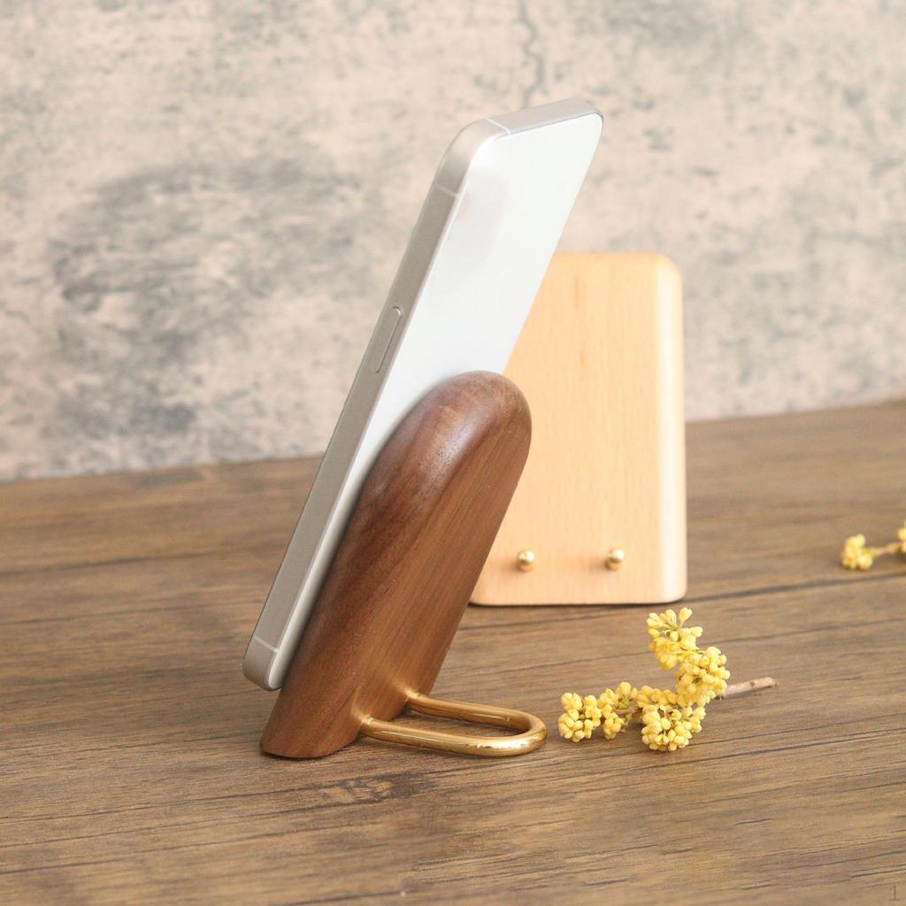 Wood Phone Holder Desk Stand Organizer Cellphone Bracket Non Slip for