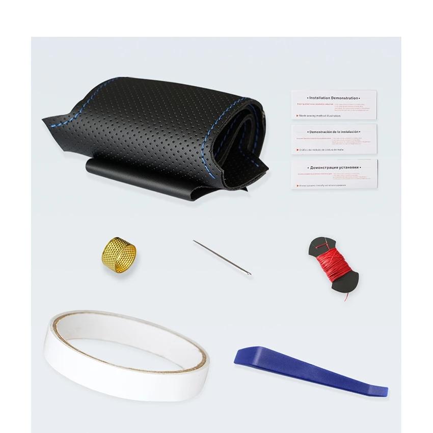 Черный чехол на руль автомобиля из искусственной кожи для Opel Astra 2015-2021 Corsa Combo Mokka 2018-2021 Grandland X Insignia CT 2017-2021