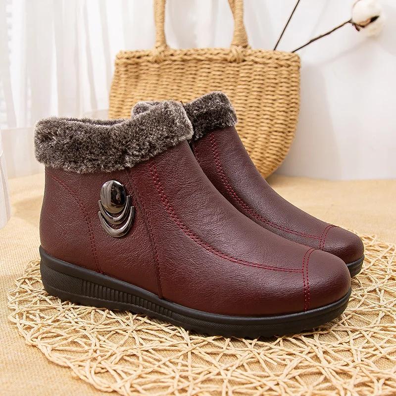 Fashion Waterproof Mule Clogs Women Boots Winter Warm Unisex Fur Boots House Room Slippers Trend Indoor Floor Shoes Slides For Women