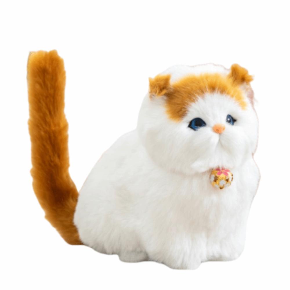 Fluffy Simulation Cat Plush Toy Cute Imitation Cat Plush Doll Plush Cats with Sound Easter Gifts