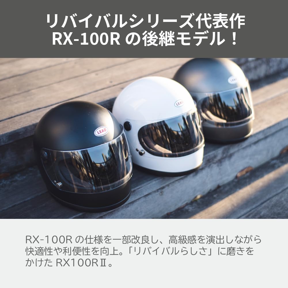 LEAD Motorcycle Helmet Full Face Matte Metallic Black Free Size Than Removable Mesh Interior Buckle Compatible with All Displacements RX-100R (Less