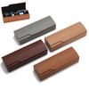 Imitation Wood Grain Reading Glasses Case PU Leather Sunglasses Container Myopia Glasses Case