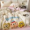 Bedding Pure Cotton Four-piece Set, Quilt Cover, Quilt Cover, Bed Sheet, Human Dormitory Three-piece Set
