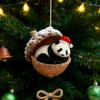 Yousheng 2D Forest Animal Acorn Ornaments Cozy Forest Animal In Snow Frosted Pine Cone Ornaments Woodland Creature Acrylic Hanging Ornament for Lover