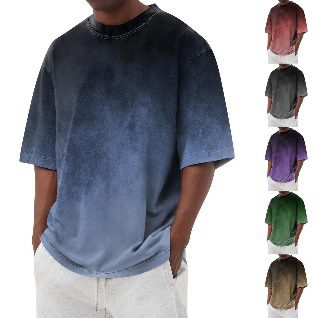 Summer Men's Popular T-shirt Printed Round Neck Short Sleeve T-shirt