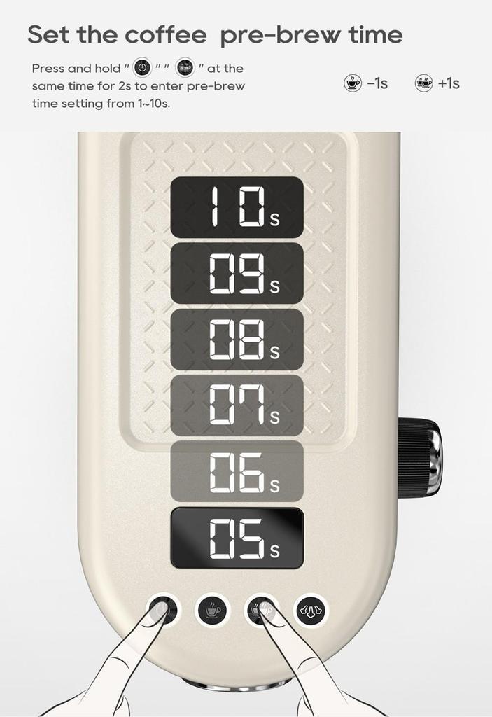 New HiBREW H10B Espresso Coffee Machine, 20Bar Extraction Pressure, Semi-Automatic, Adjustable Temperature & Cup Volume