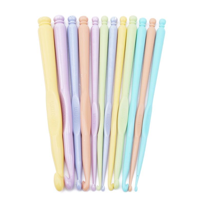 Crochet Hooks Kit Knitting 12pcs/set Plastic Needles Stitches DIY Weave Tools Home Sewing Supplies