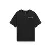 Solid Color Logo Print Crew Neck T-Shirt Unisex Tops Black AHSS178-1