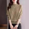Women's Autumn/Winter Half Turtleneck Knitted Sweater - New 2024 Western Style, Casual, Thick, Solid Color