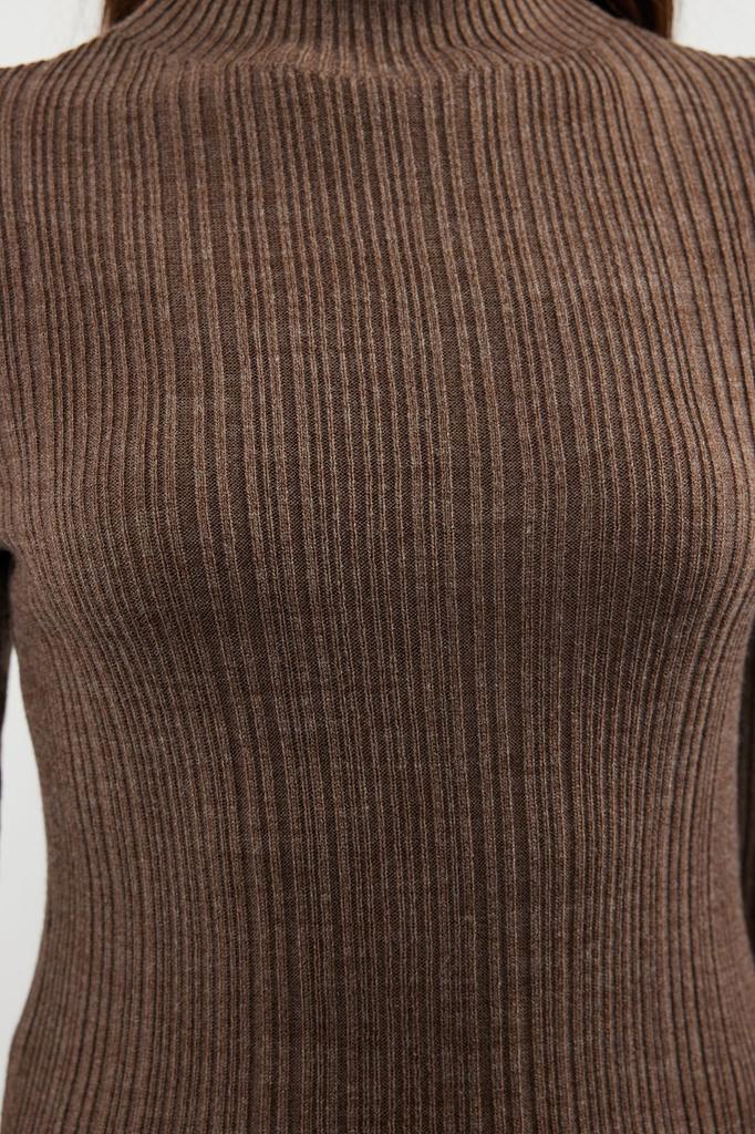 Women's Elegance Style Sweater Mink High Collar Knitwear Sweater