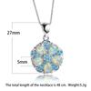 European and American Fashion Green Diamond Five Petal Flower Green Necklace for Women Retro Korean Style Micro Inlaid with Zircon