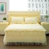 1 Pc Lace Bed Skirt +2pcs Pillowcases Bedding Set Princess Lace Bedding Bedspreads Fitted Bed Sheet For Girls King Queen Size