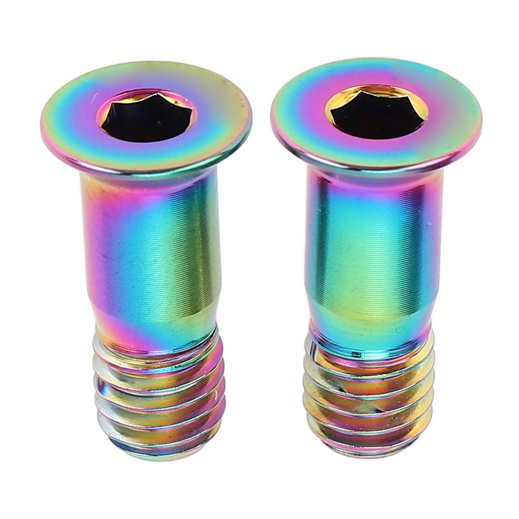 2pcs Bike Rear Derailleur Pulley Screw Colorful Hollow Ti Alloy Lightweight Flat Head Rear Dial Guid