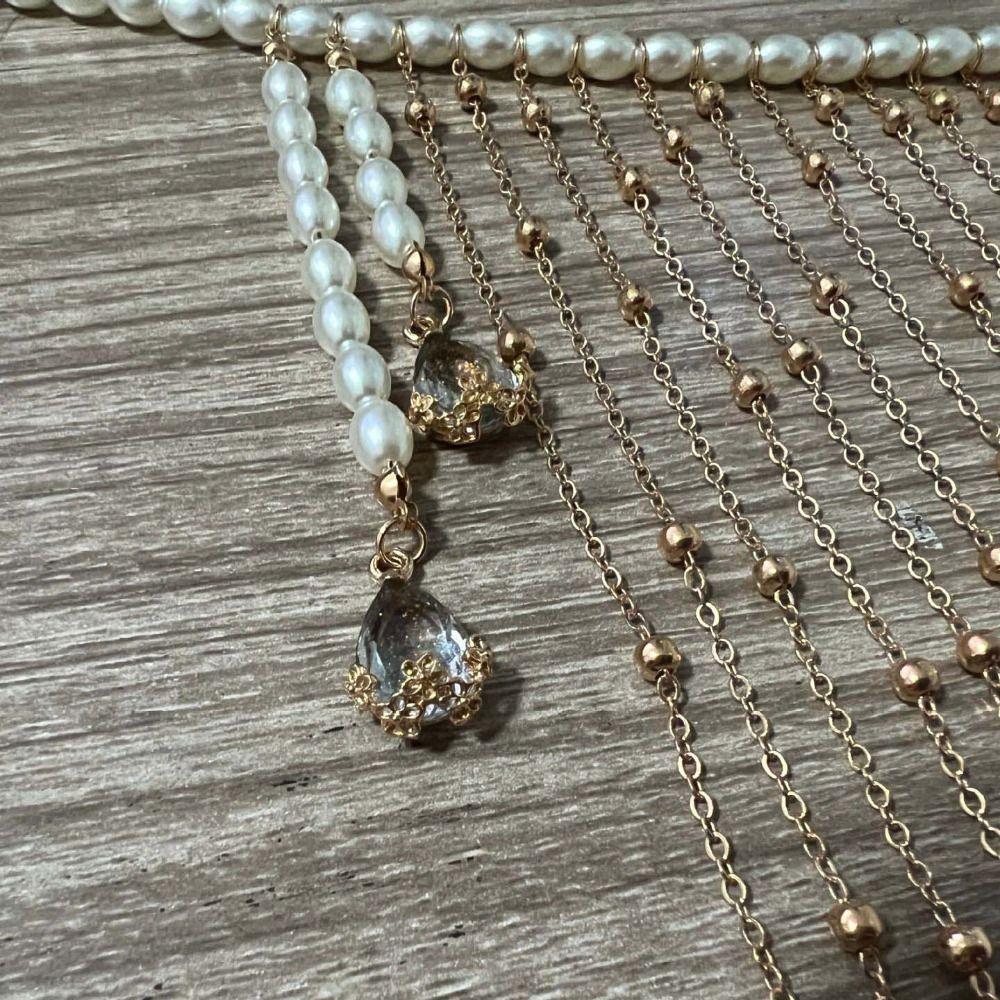 Pearl Hanfu Face Chain Tassel Mysterious Veil Personality Golden Fairy Mask Men