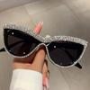 Vintage Diamond Cat Eye Triangle Sunglasses Women Sun Glasses Streetwear Trending Rhinestone Decoration Eyewear Costume Rave Party Sun Glasses