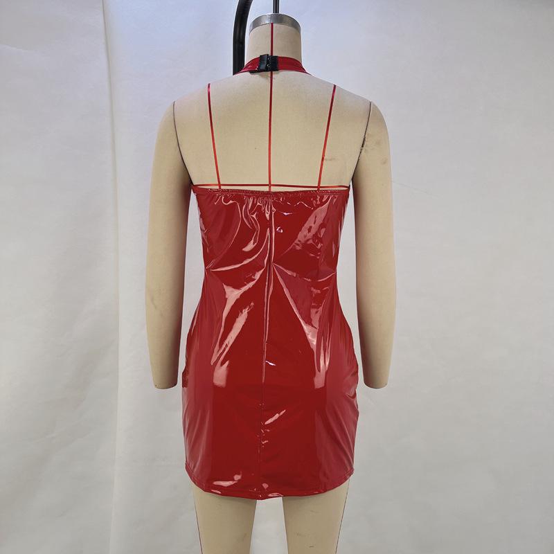 European and American Women's V-Neck Halter Slimming Dress