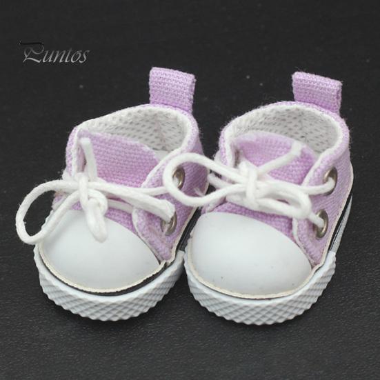 1 Pair Doll Shoes Mini Lace-Up Canvas Sneakers for 17cm Dolls Fingerboard Mini Finger Shoes Toy Accessory Realistic Design Creative Gift