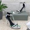 Fashion T-Tied Open Toe Women Sandals Genuine Leather Stiletto Heel Sexy High Heels Cover Heel 10.5CM Ankle Buckle Fashion Summer Sandal