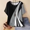 XL-7XL Plus Size Versatile Fashion Trend Pullover Printed Short Sleeved T-shirt Top