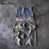 RogueWave Street Hip Hop Letter-print Jeans Men Y2k Goth Punk Harajuku Ripped Wide Leg Pants Retro Loose Straight Leg Double Waisted Pants