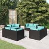 Day and Night - Day and Night Garden Furniture Set 8 Pieces and Black Synthetic Rattan Cushions