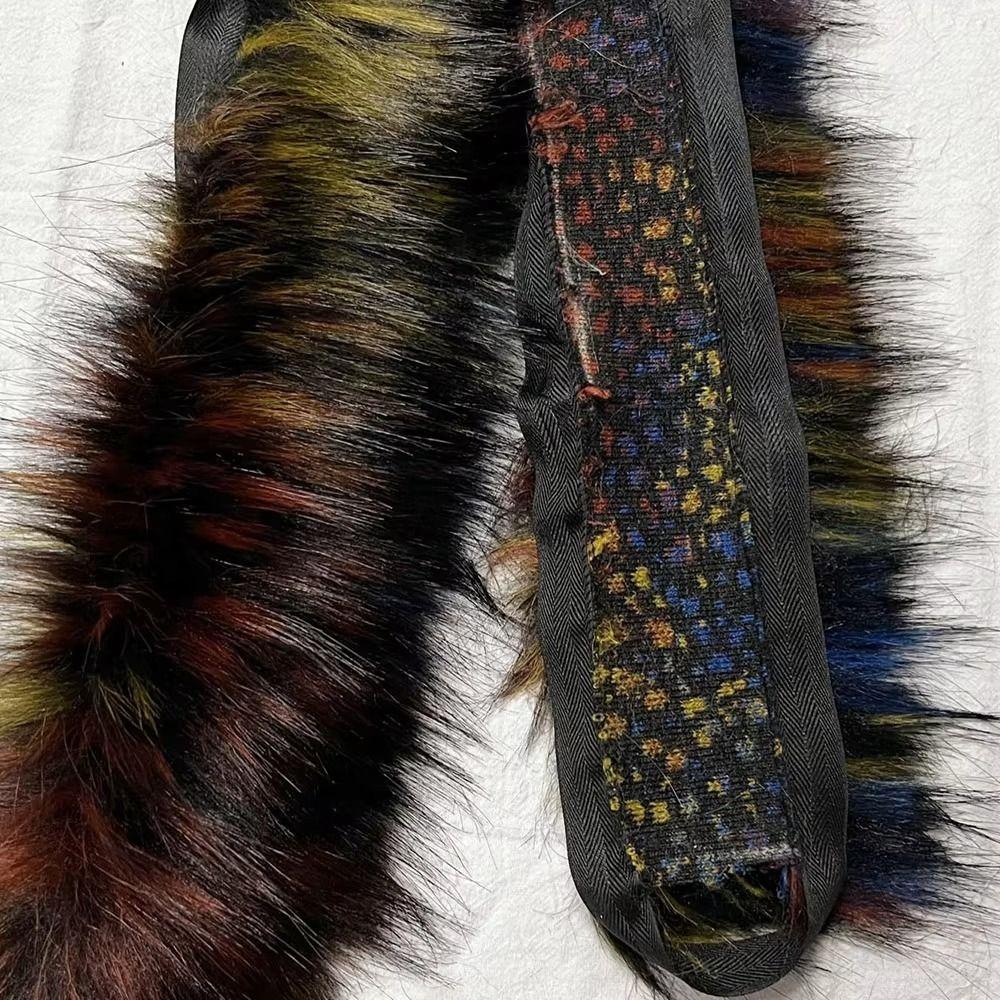 1M Fluffy Trim Imitation Raccoon Artificial Fur Stripe Decoration New Big Fur Collar