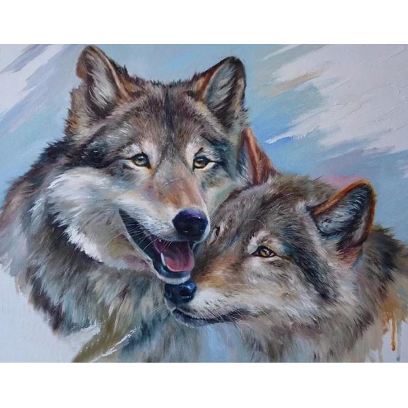 Animal Wolf DIY 5D Diamond Painting Full Round Drill Mosaic Diamond Embroidery Cross Stitch Rhinestones Handmade Gift Home Decor