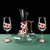 Enamel Lily Red Wine Glass Rotating Decanter Crystal Glass Goblet Wine Glass