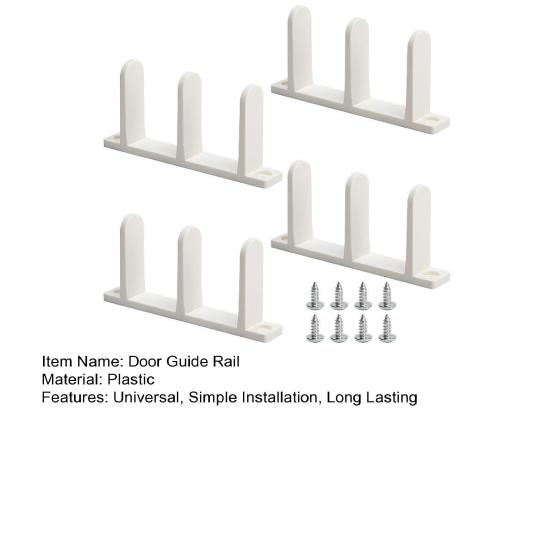 4Pcs Siding Closet Door Floor Guides Simple Installation Universal Sliding Cabinet Door Bottom Guide with Screws Set